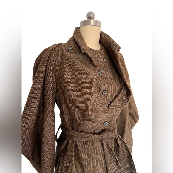 Unique designer rare ZSEGA 100% wool balloon sleeves lagenlook jacket coat S - Picture 8 of 16